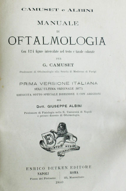 manuale di oftalmologia Camuset Albini