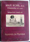 Appareils de Physique - Chemnitz Allemagne - Max Kohl - Catalogo Scientifico - 1911