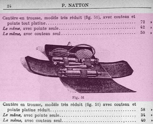 Thermo-cautre Paquelin catalogue