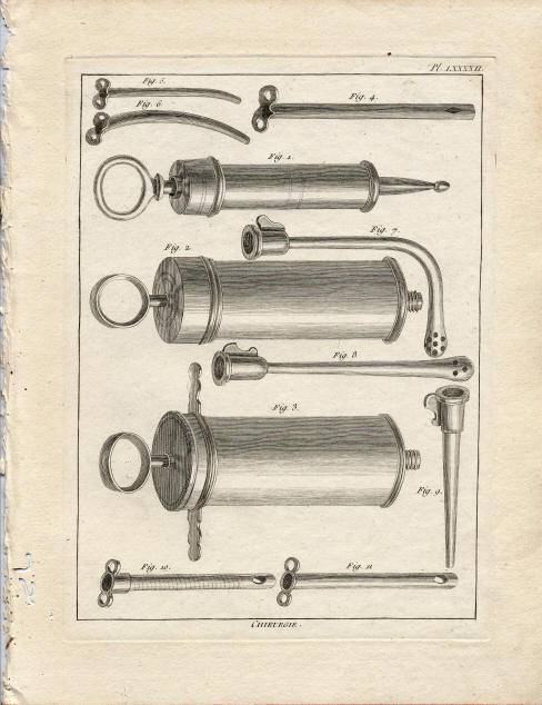 siringhe in peltro enciclopedia Panckouke